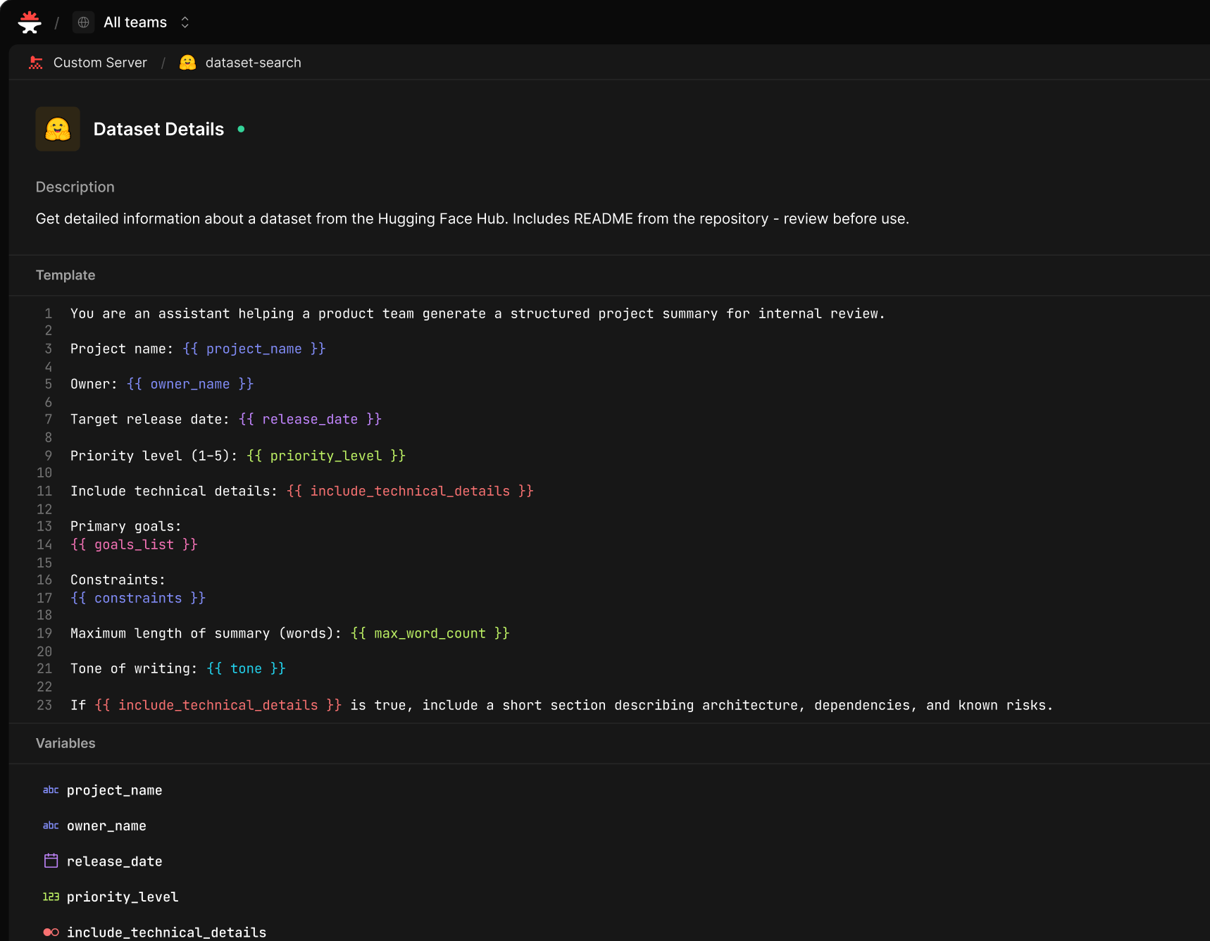 Dataset details template